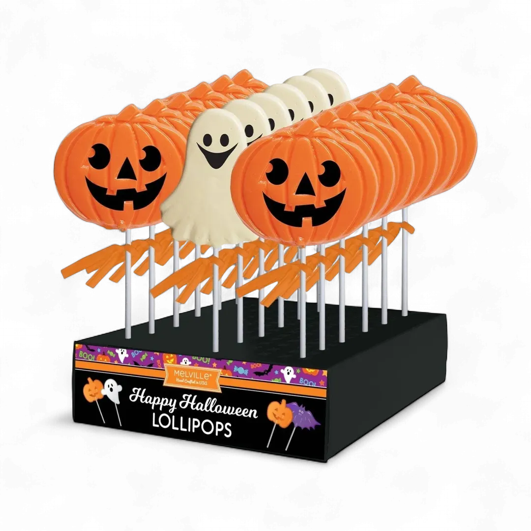 Jack-O-Lantern & Ghost Halloween Lollipops - Assorted