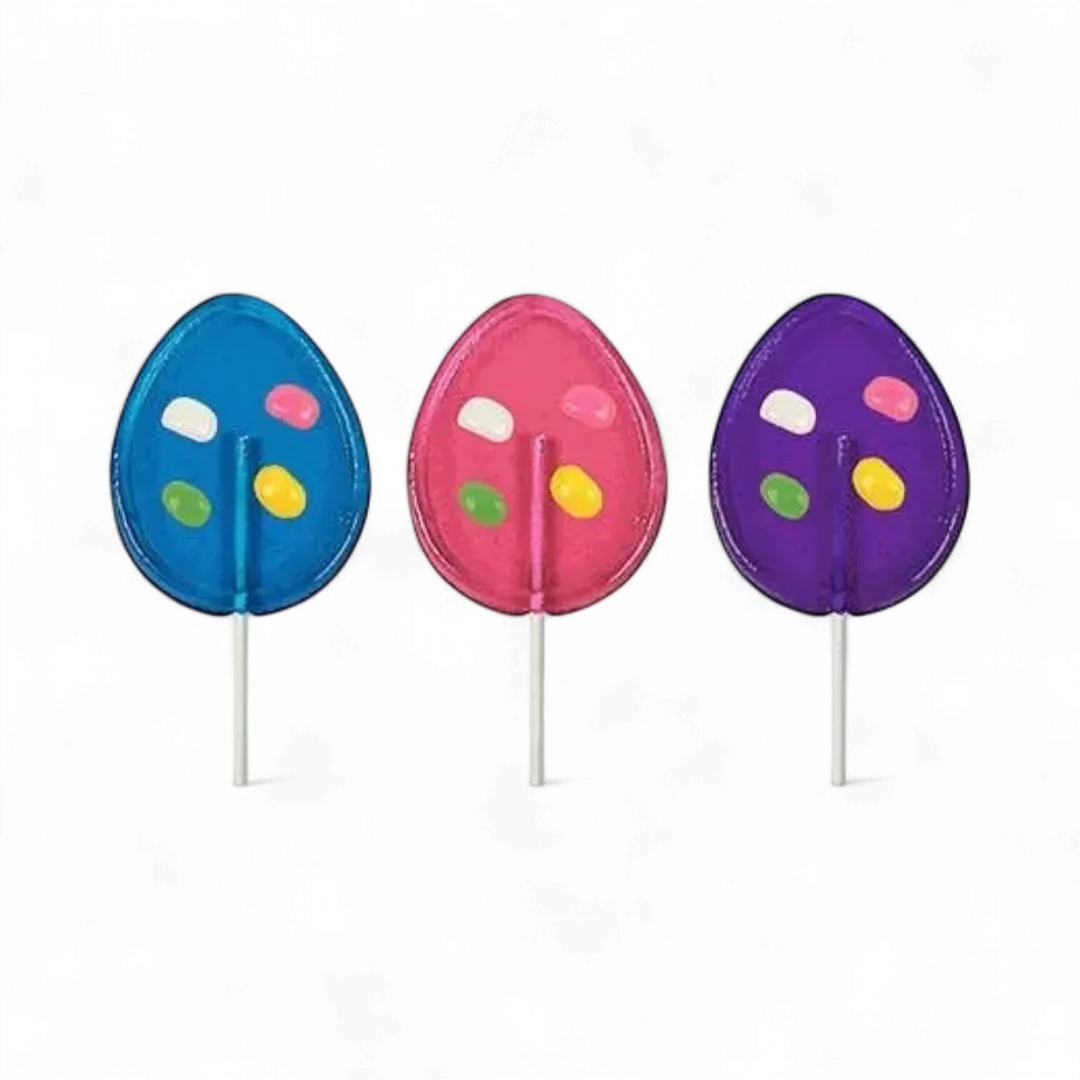 Jellybean Egg Lollipops - Assorted 3ct Gusset Bag