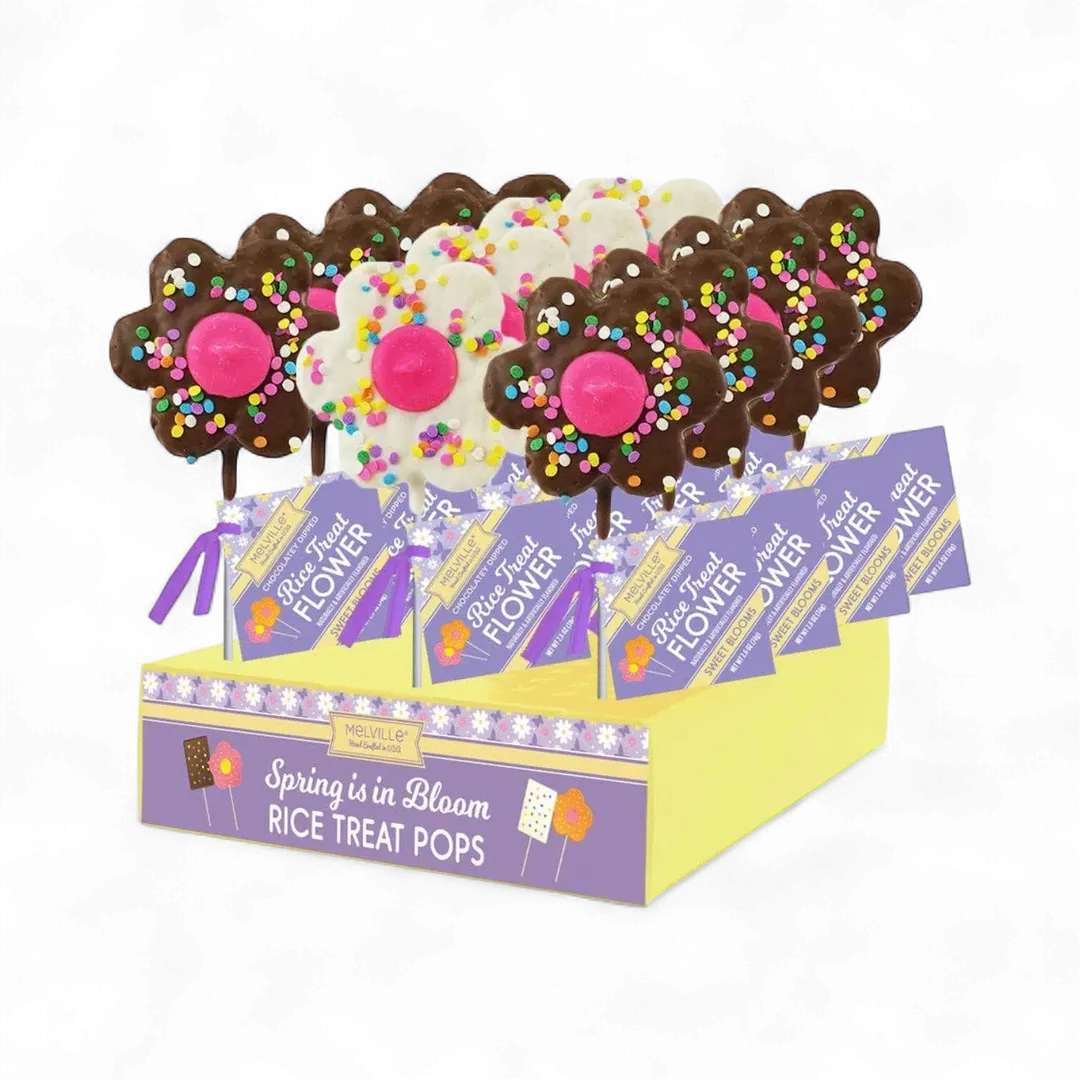 Pastel Confetti Flower Rice Treat Pops - Assorted