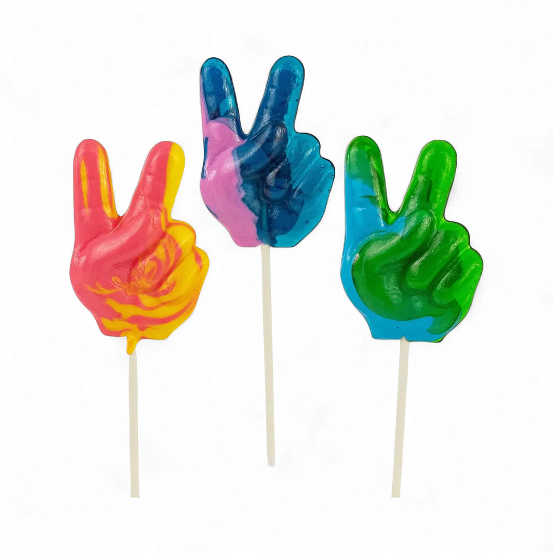 Peace Hand Asst Lollipops