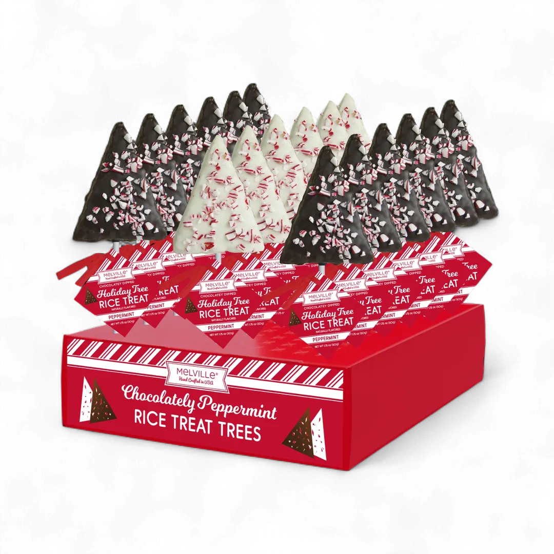 Peppermint Cereal Treat Trees - White & Dark Chocolatey-Coated