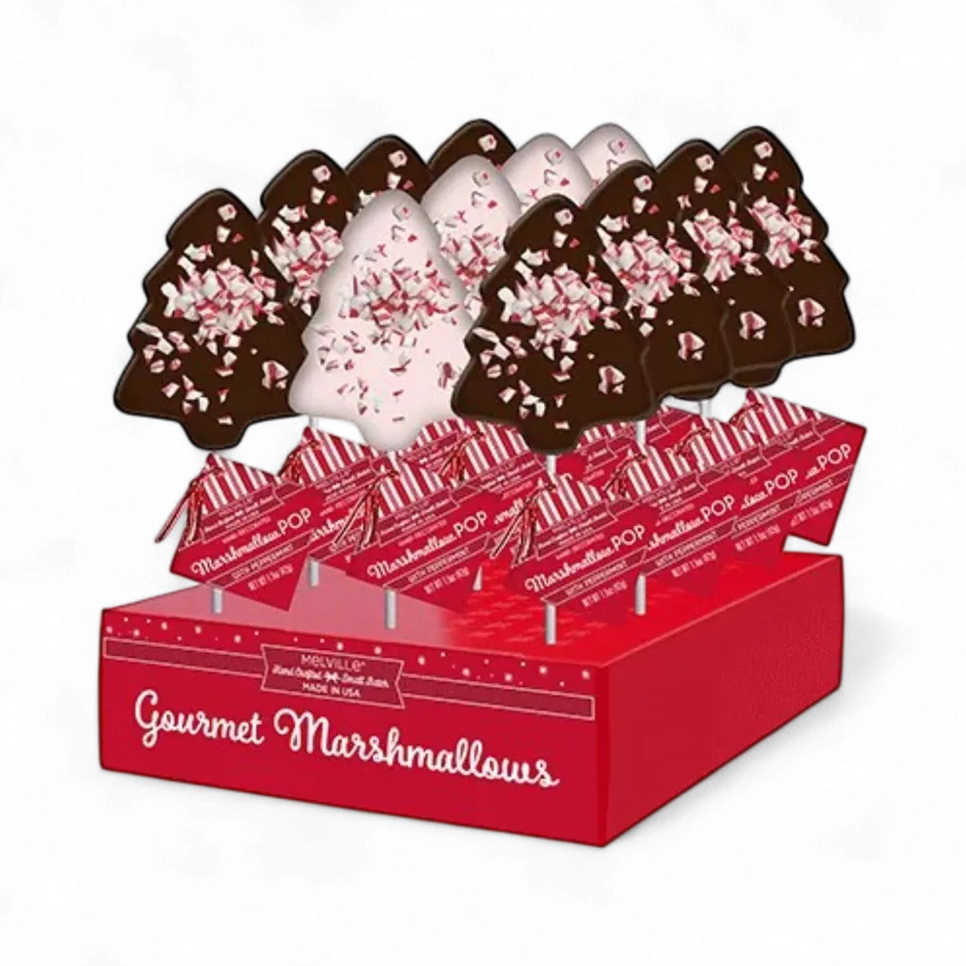 Peppermint Marshmallow Tree Pops - White or Dark Chocolatey-Coated