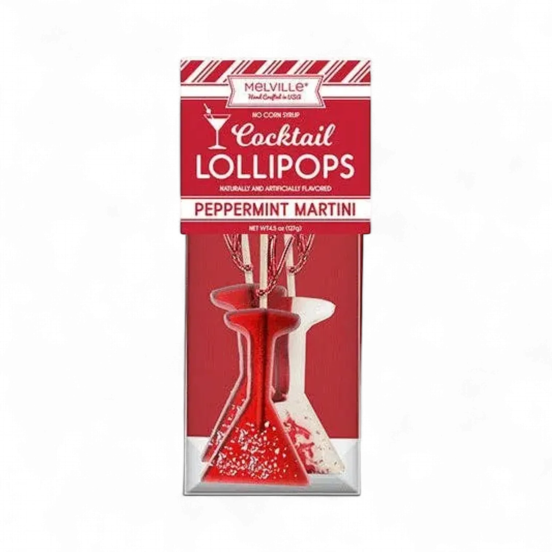 Peppermint Martini Lollipops - Red & Swirl 3ct Gusset Bag