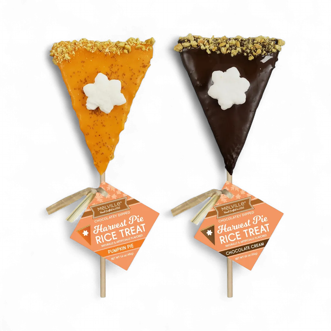 Rice Treat Pie Pops, Pumpkin & Chocolatey Cream
