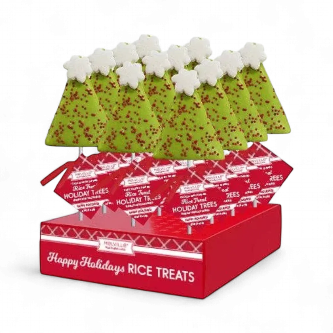 Rice Treat Tree Pops, Chocolatey-Coated