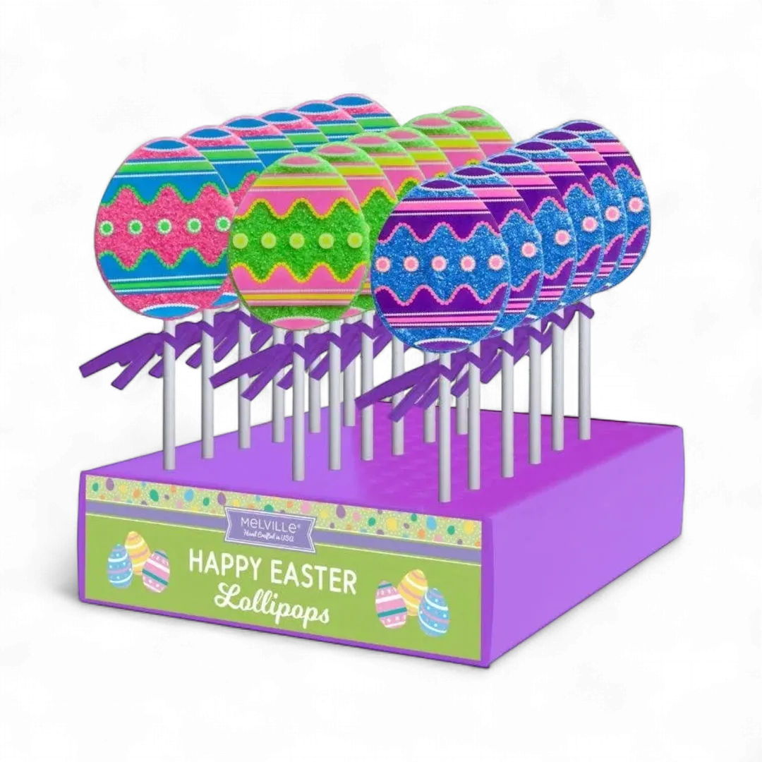 Sanded Decal Egg Lollipops - Assorted