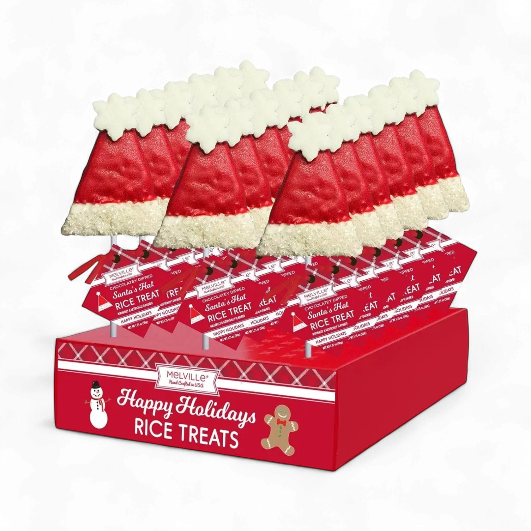 Santa Hat Rice Treat Pops