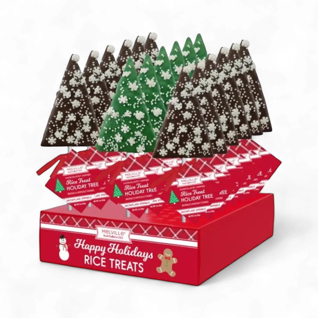 Snowflake Confetti Tree Rice Treat Pops