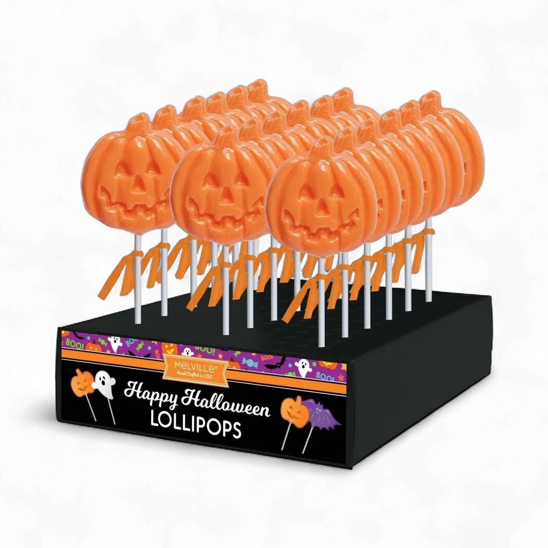Spooky Jack-O'-Lantern Lollipops