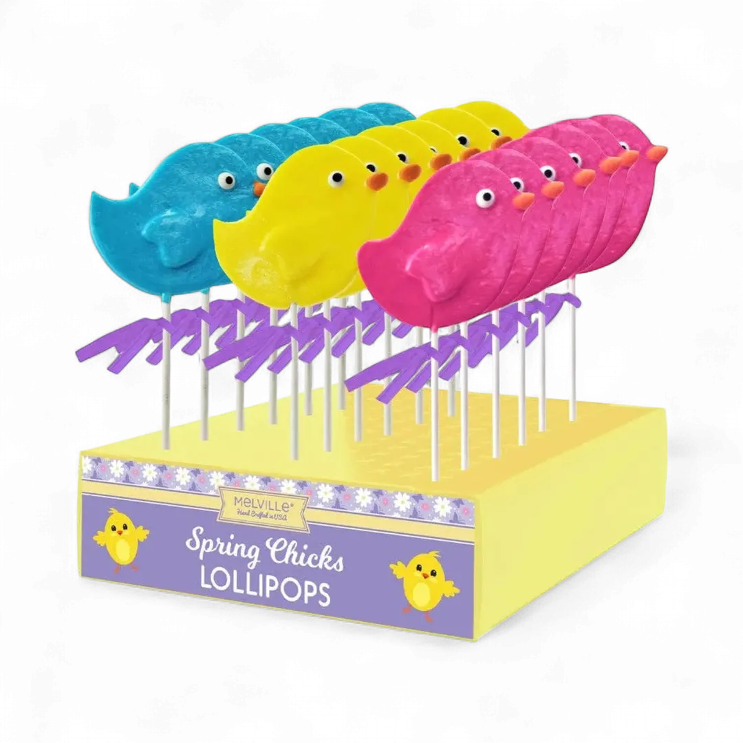 Spring Bird Lollipops - Yellow, Blue, Pink