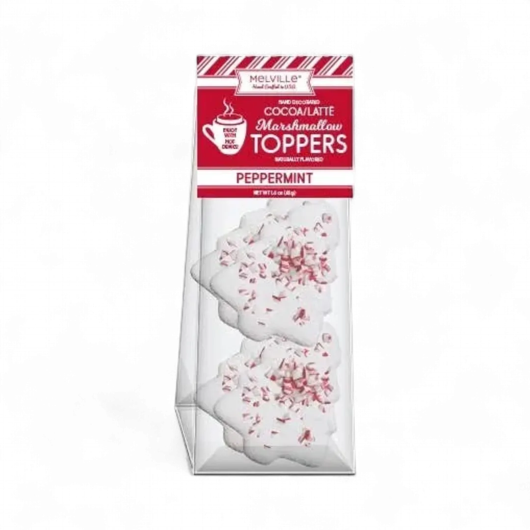 White Chocolatey-Coated Peppermint Tree Marshmallow Toppe...