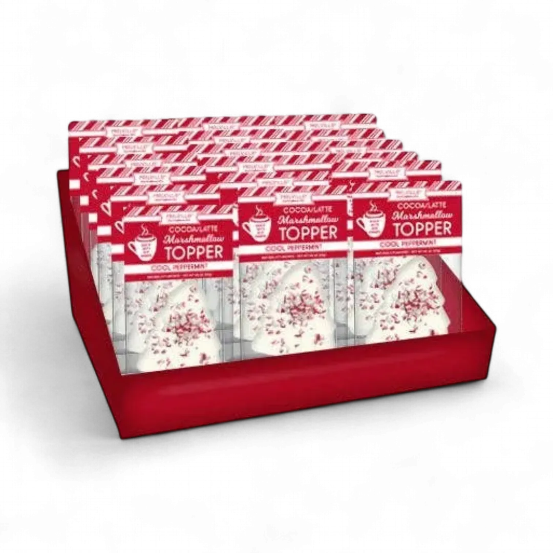 White Chocolatey-Coated Peppermint Tree Marshmallow Toppers - 4ct Gusset Bag