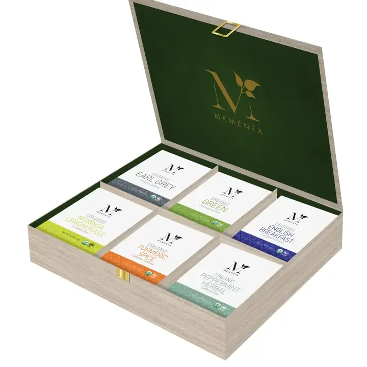 Organic Tea Gift Set - 60 Ceylon Tea Bags in Wooden Chest 