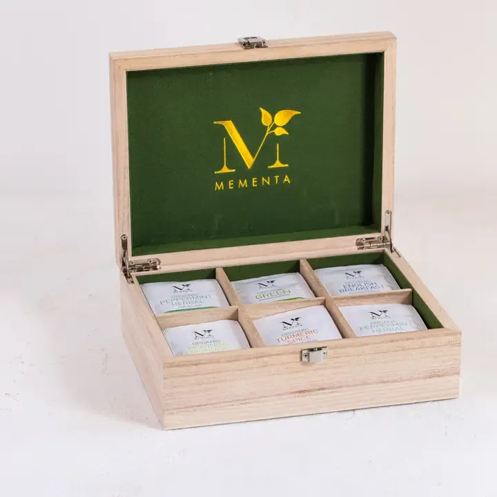 Organic Tea Gift Set - 60 Ceylon Tea Bags in Wooden Chest 