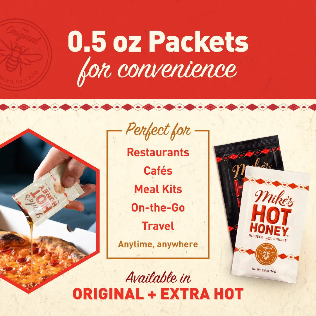 Mike's Hot Honey | Extra Hot | Squeeze Packets | 100 | 0.5oz