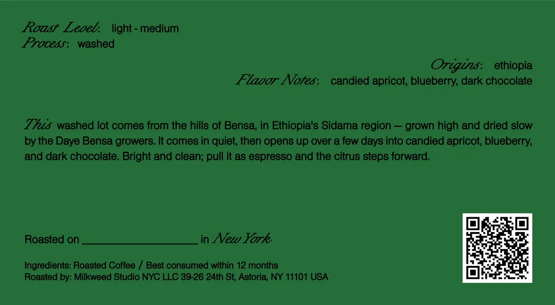 Blue Tiger - Ethiopia, Sidama washed