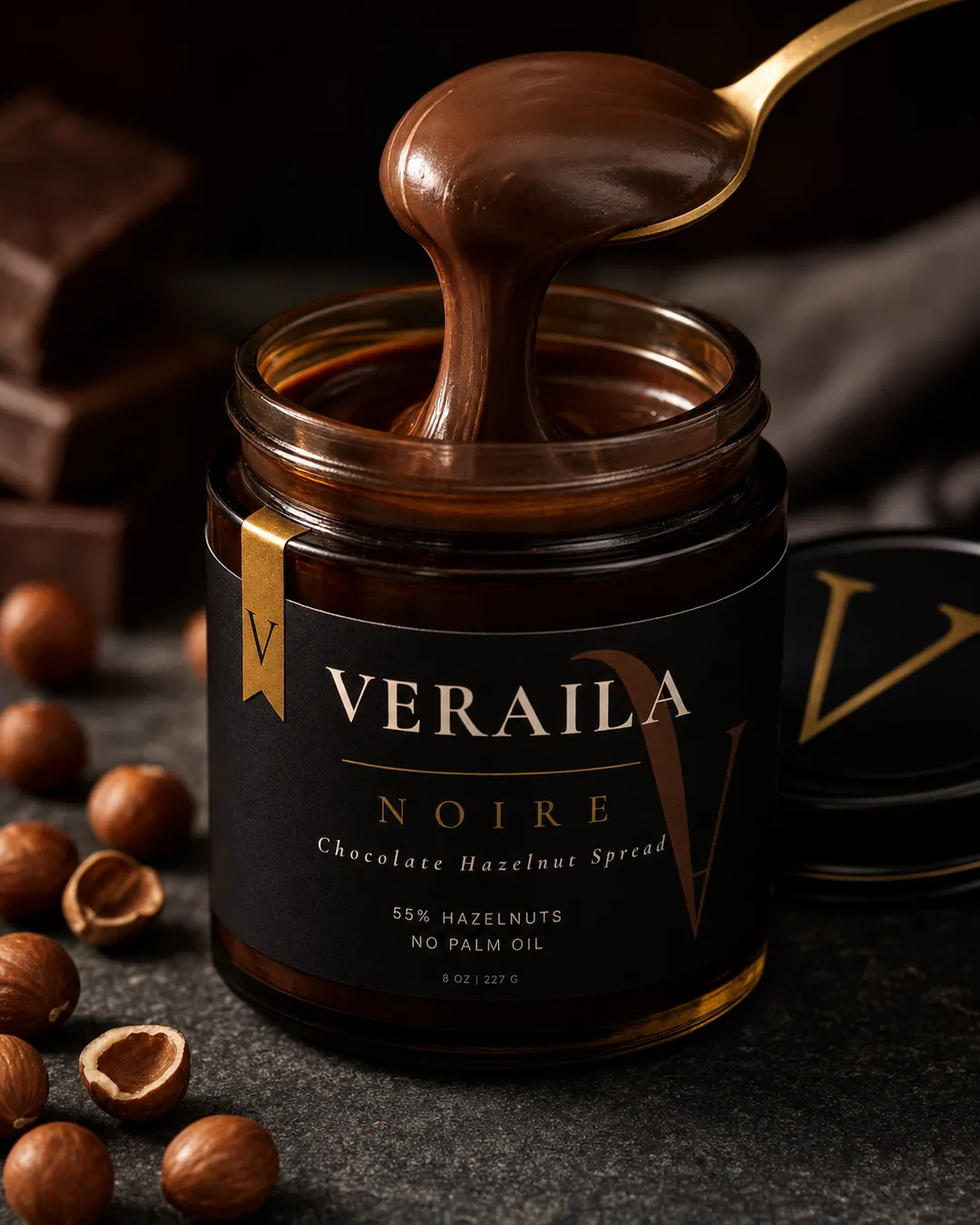 Veraila Noire – Premium Organic Chocolate Hazelnut Spread