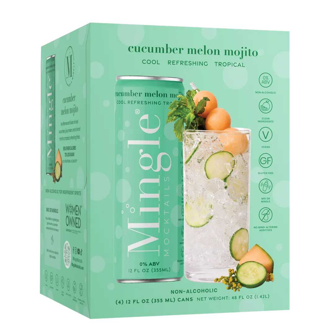 Mingle Mocktails Cucumber Melon Mojito, Cans 24-pack (12oz)