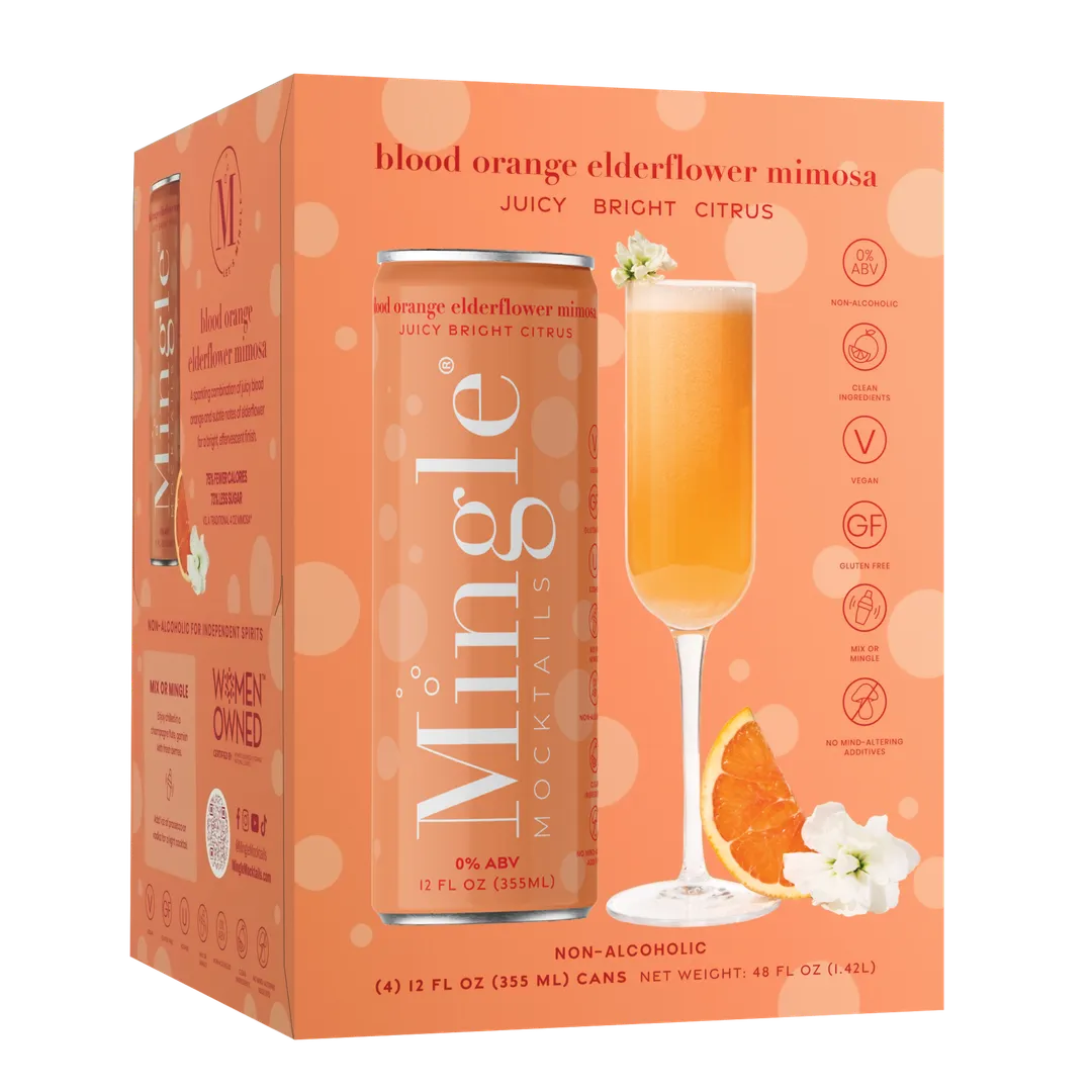 Mingle Mocktails Blood Orange Elderflower Mimosa, Cans 24-pack (12oz)