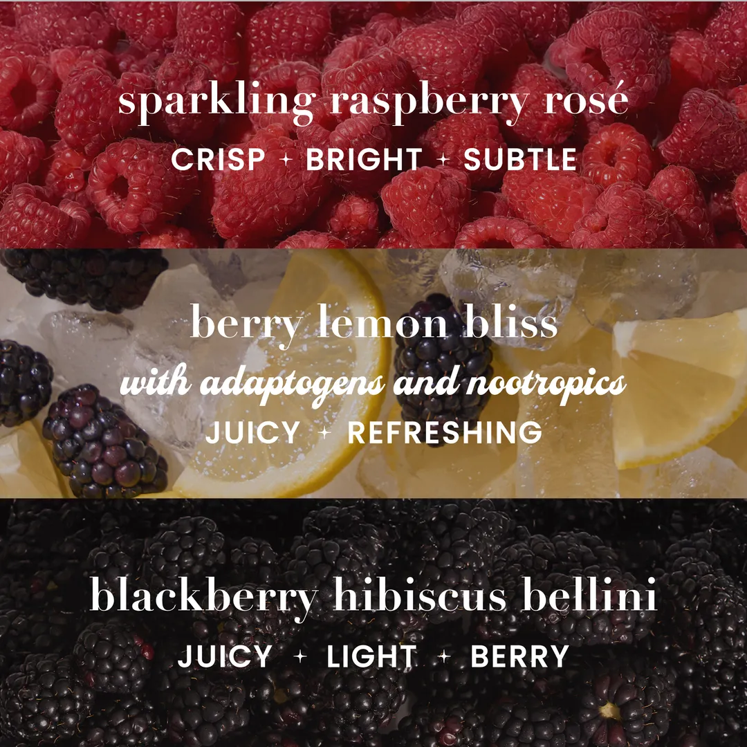 Mingle Mocktails Berry Functional Beverage + Mocktail Variety Pack, Variety Cans 24-Pack (12oz)