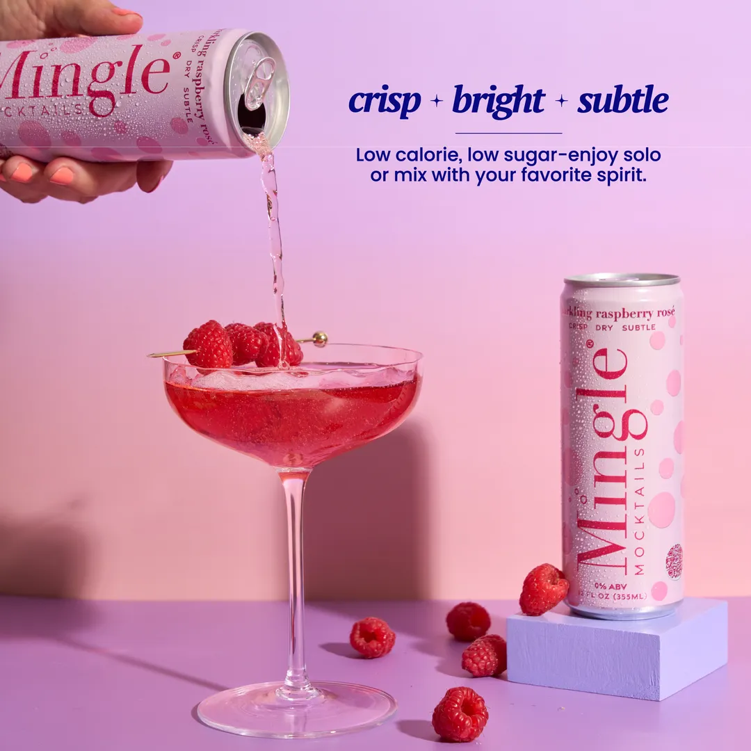 Mingle Mocktails Sparkling Raspberry Rosé, Cans 24-pack (12oz)