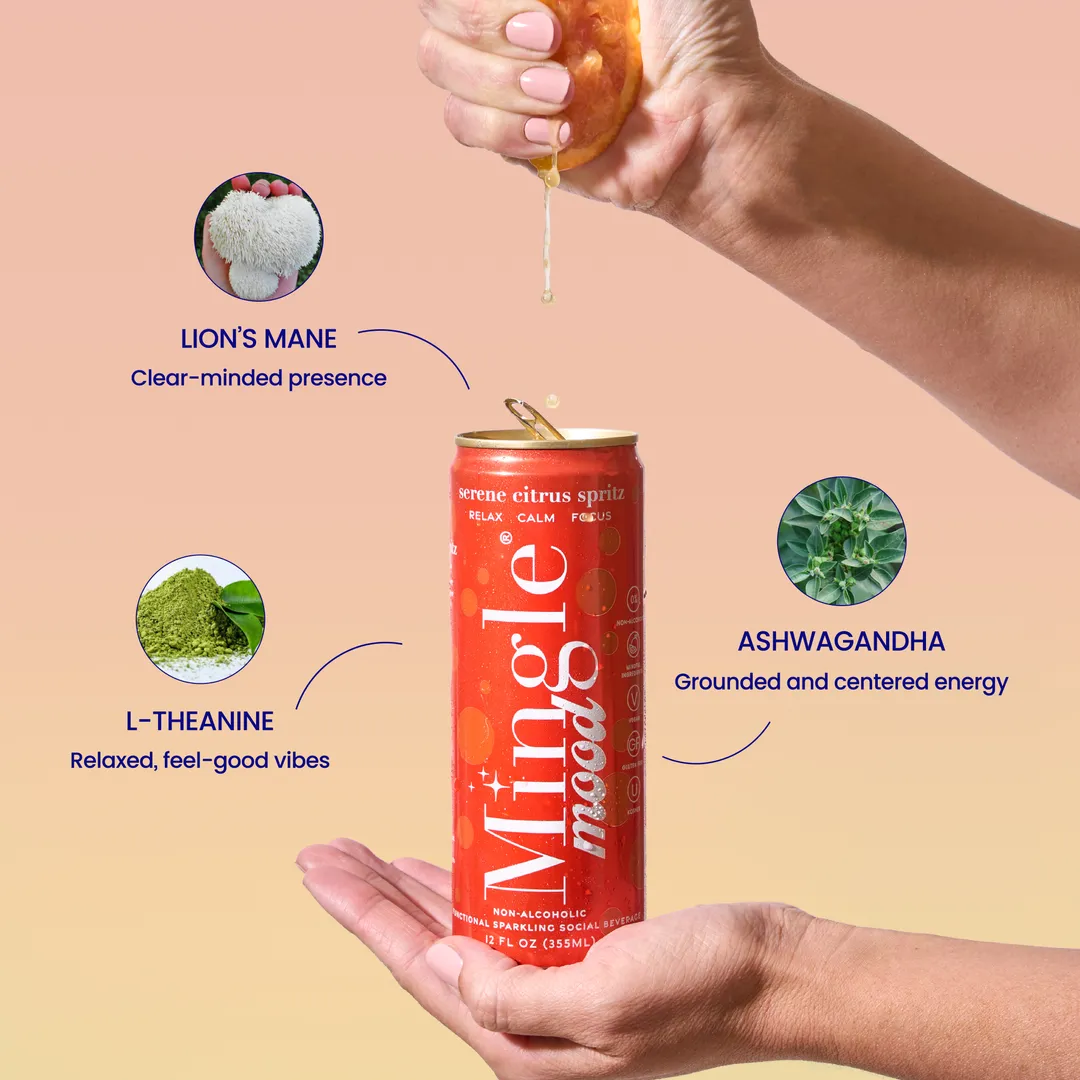 Mingle Mocktails Citrus Functional Beverage + Mocktail Variety Pack, Variety Cans 24-Pack (12oz)