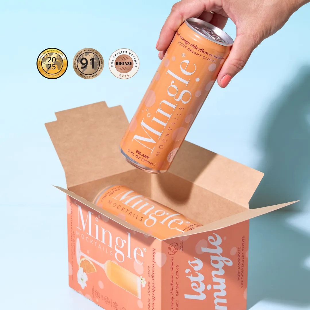 Mingle Mocktails Blood Orange Elderflower Mimosa, Cans 24-pack (12oz)