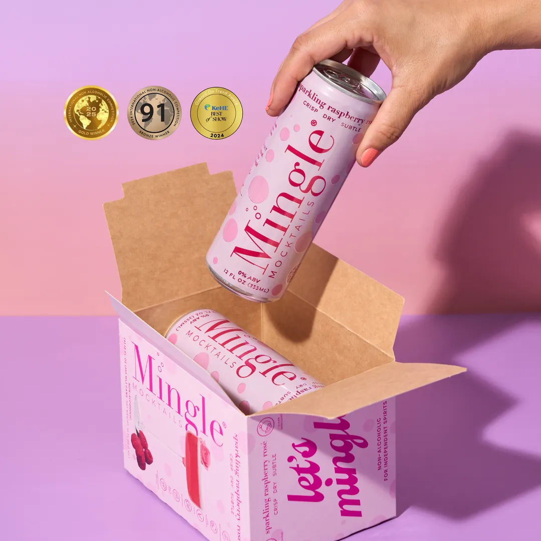 Mingle Mocktails Sparkling Raspberry Rosé, Cans 24-pack (12oz)