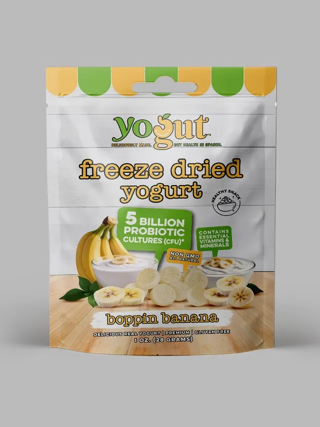 Boppin Banana Yogut Freeze Dried Ygt 5B Probiotics 6x1oz