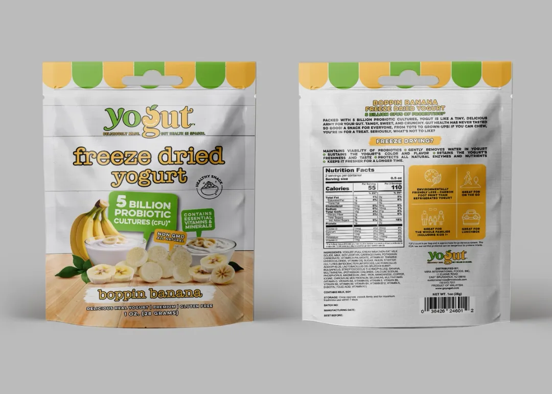 Boppin Banana Yogut Freeze Dried Ygt 5B Probiotics 6x1oz