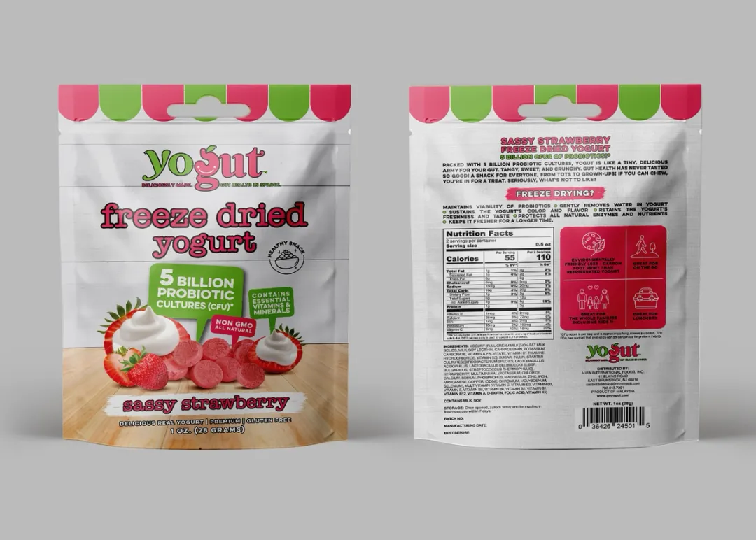 Sassy Strawberry Yogut Freeze Dried Ygt 5B Probiotics 6x1oz