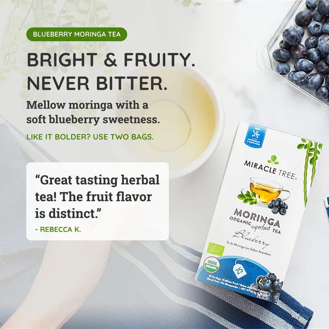 Organic Moringa Tea: Blueberry