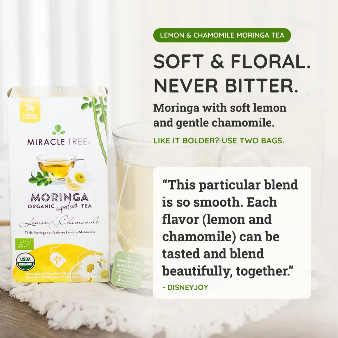 Organic Moringa Tea: Lemon & Chamomile