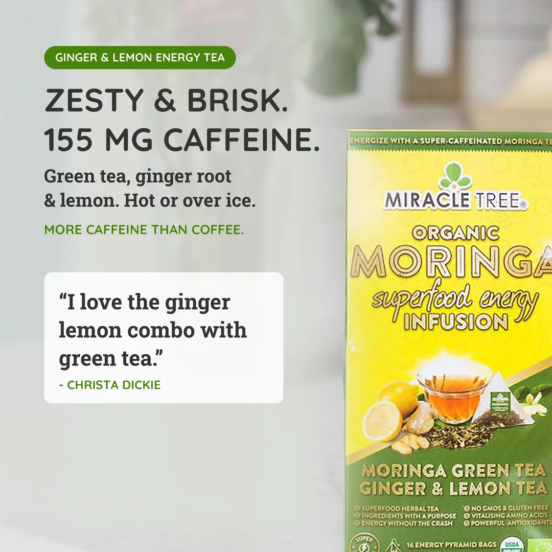 Moringa Energy Tea: Green Tea Ginger & Lemon