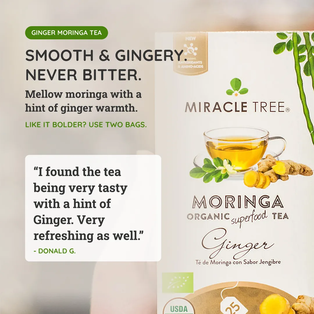 Organic Moringa Tea: Ginger