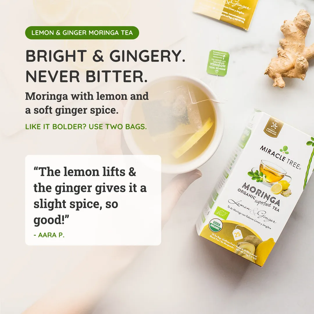 Organic Moringa Tea: Lemon & Ginger