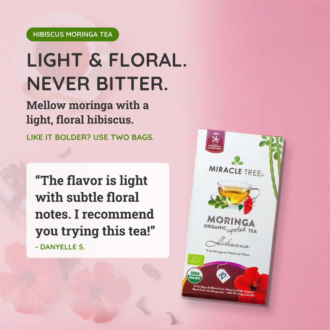 Organic Moringa Tea: Hibiscus