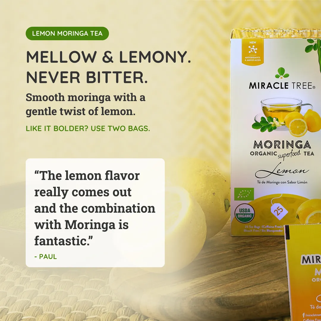 Organic Moringa Tea: Lemon