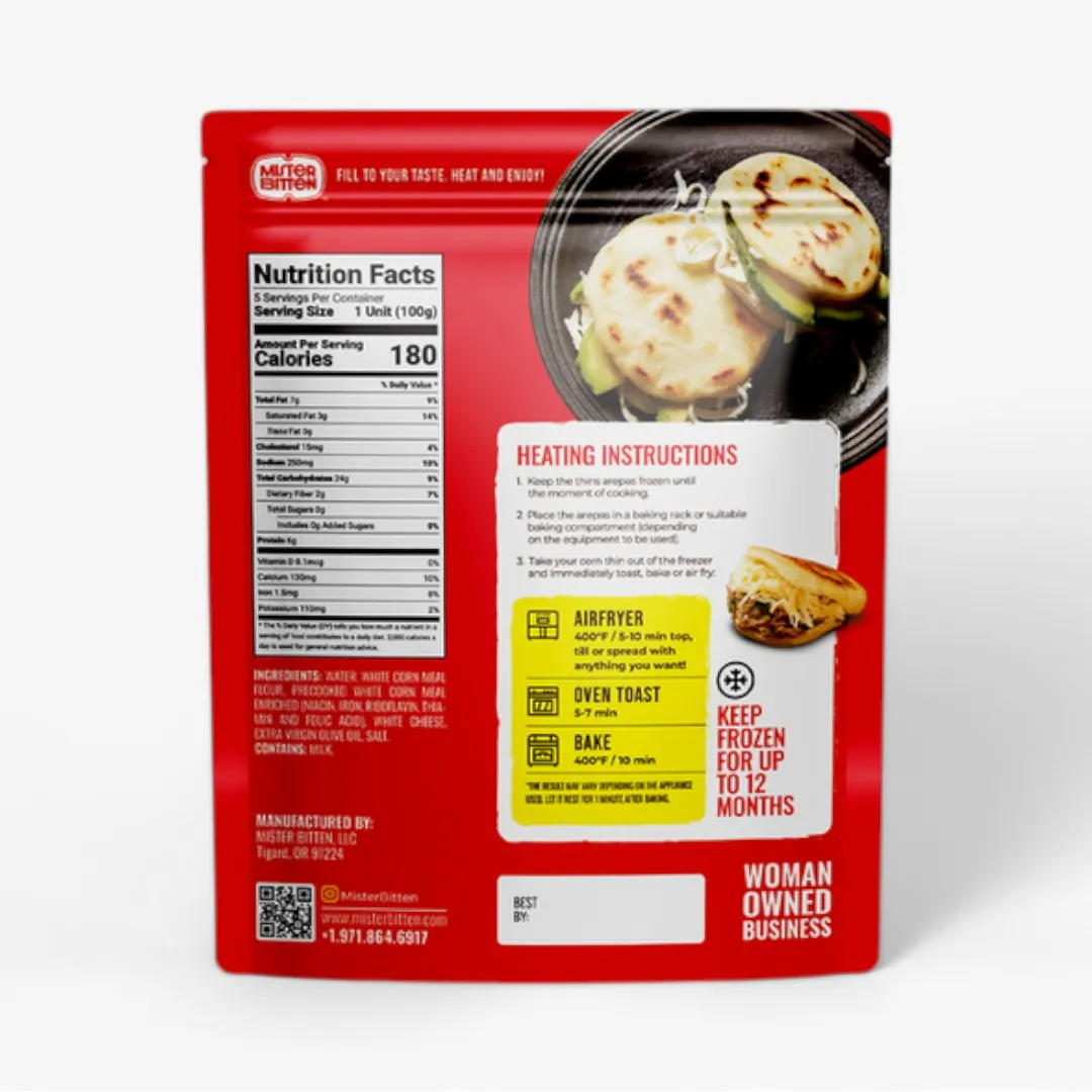 5 THIN CHEESE PRECOOKED AREPAS