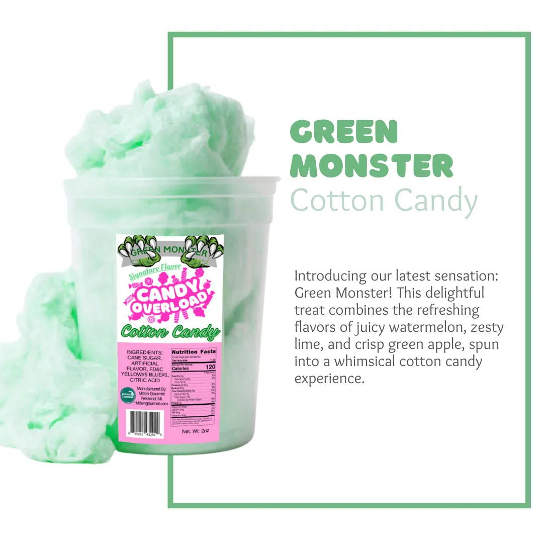 Candy Overload Green Monster Cotton Candy - Case of 10
