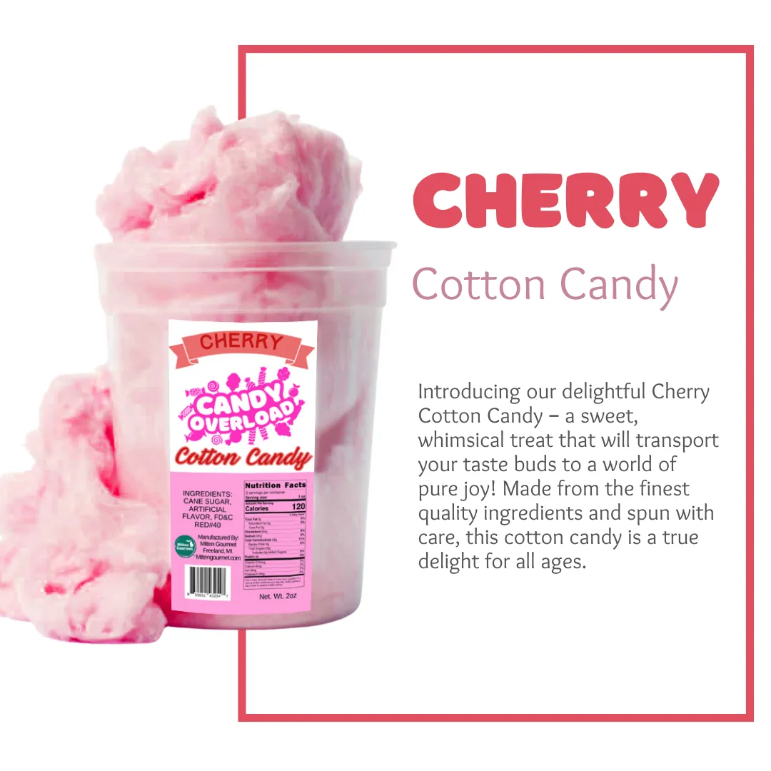 Candy Overload Cherry Cotton Candy - Case of 10