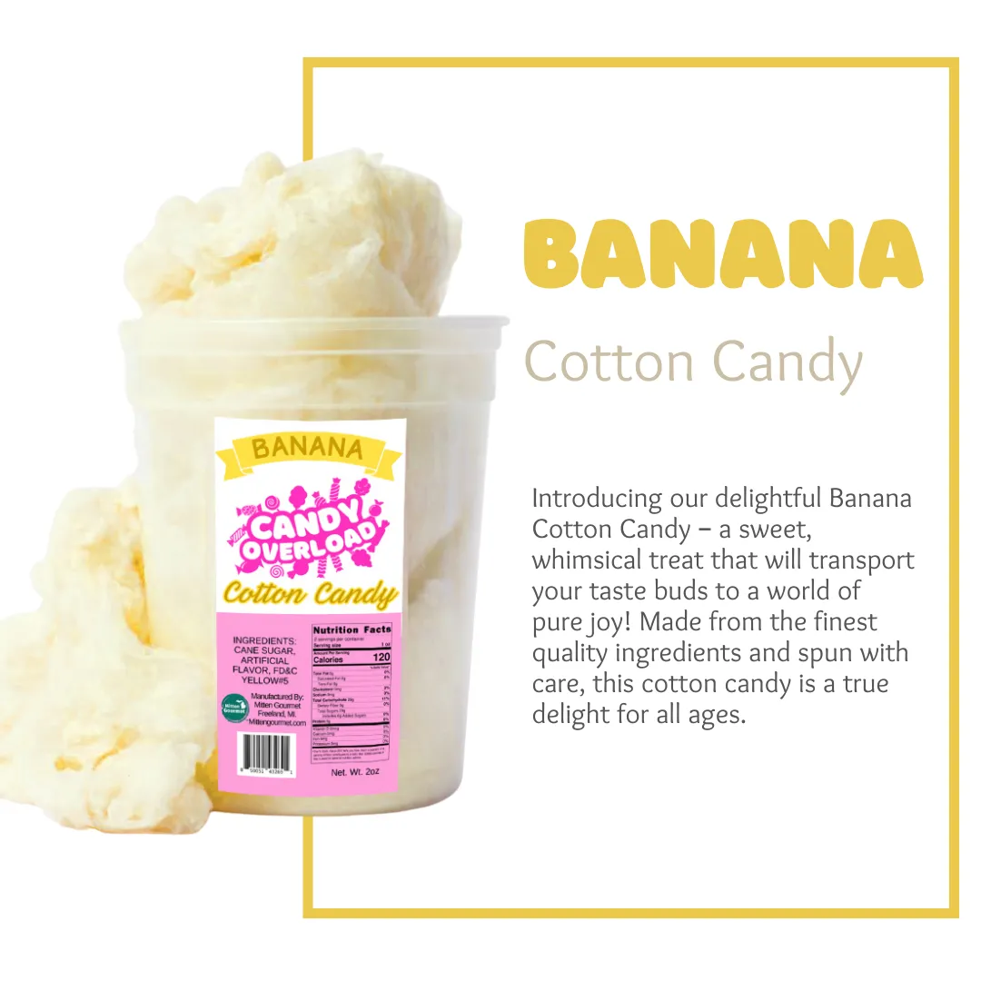 Candy Overload Banana Cotton Candy - Case of 10