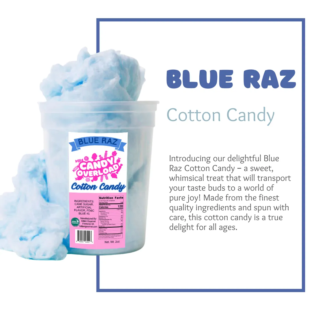 Candy Overload Blue Raz Cotton Candy - Case of 10