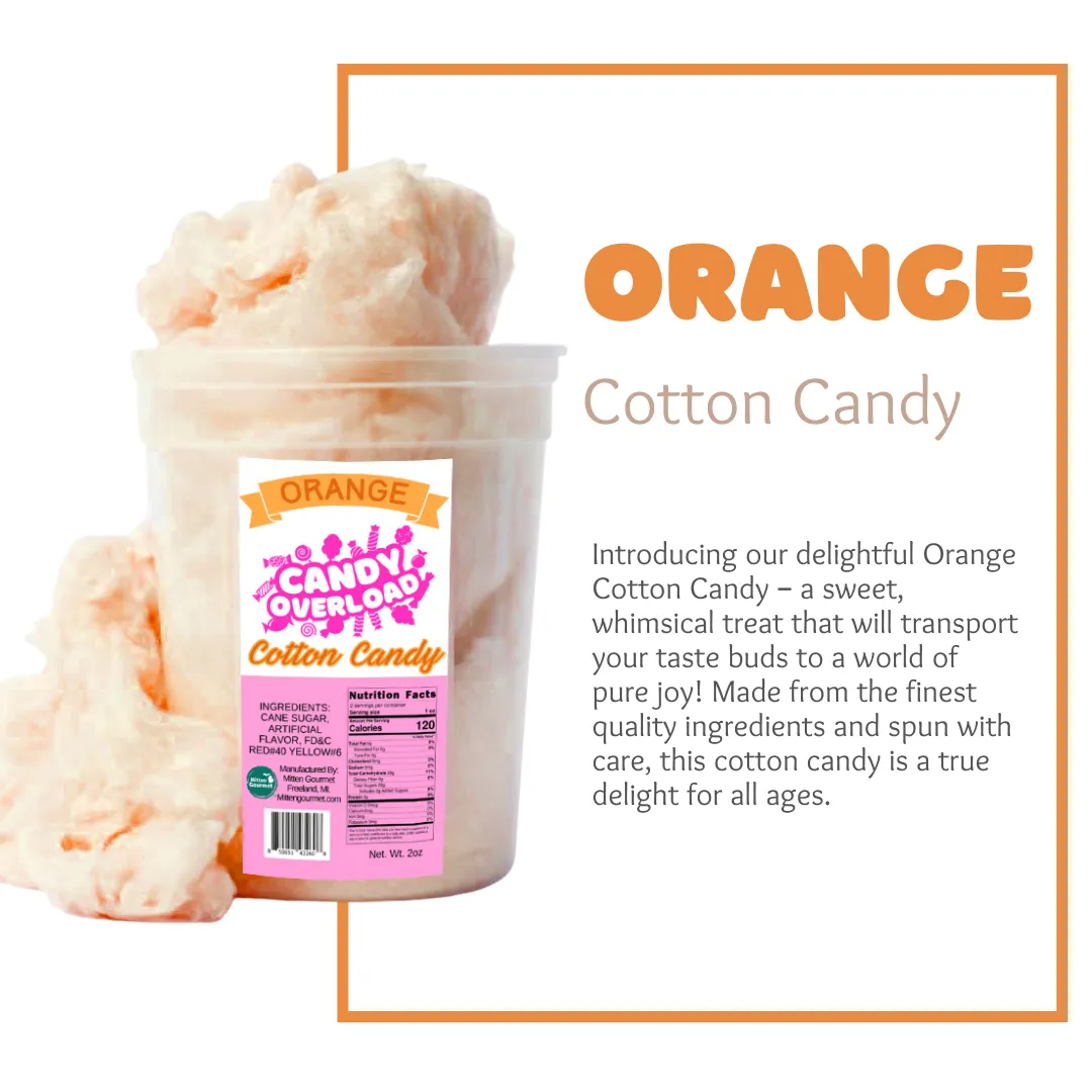 Candy Overload Orange Cotton Candy - Case of 10
