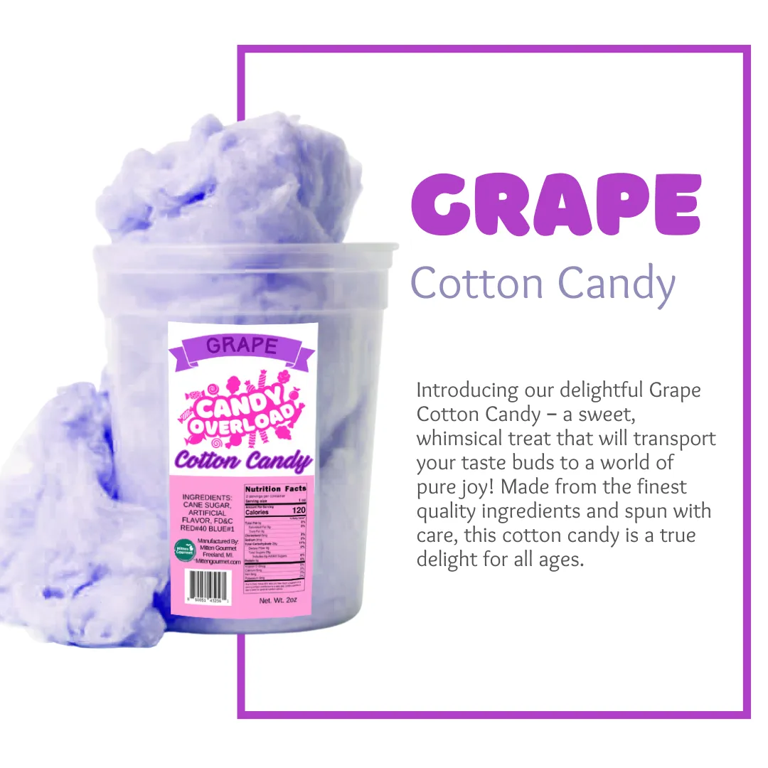 Candy Overload Grape Cotton Candy - Case of 10