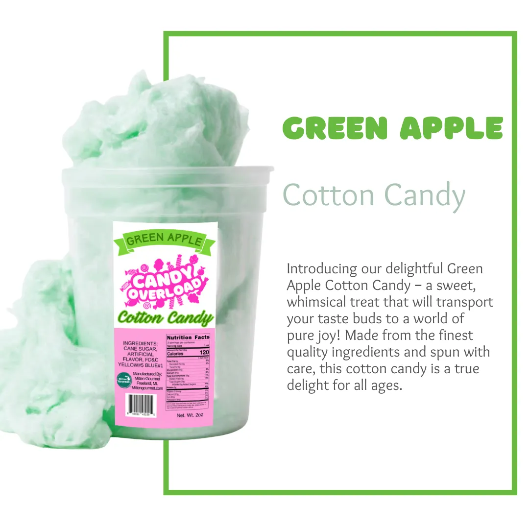 Candy Overload Green Apple Cotton Candy - Case of 10