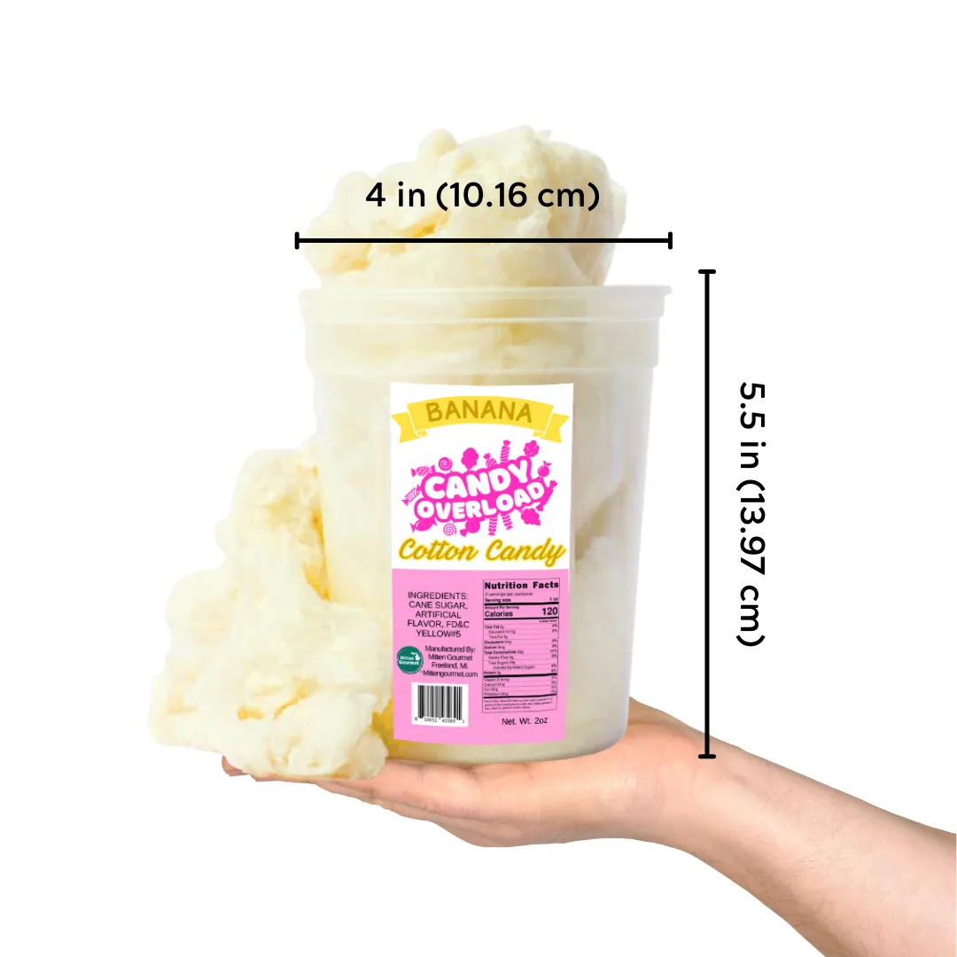 Candy Overload Banana Cotton Candy - Case of 10