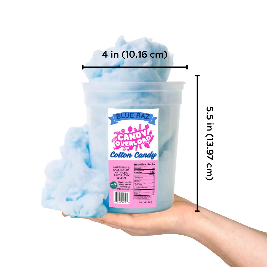 Candy Overload Blue Raz Cotton Candy - Case of 10
