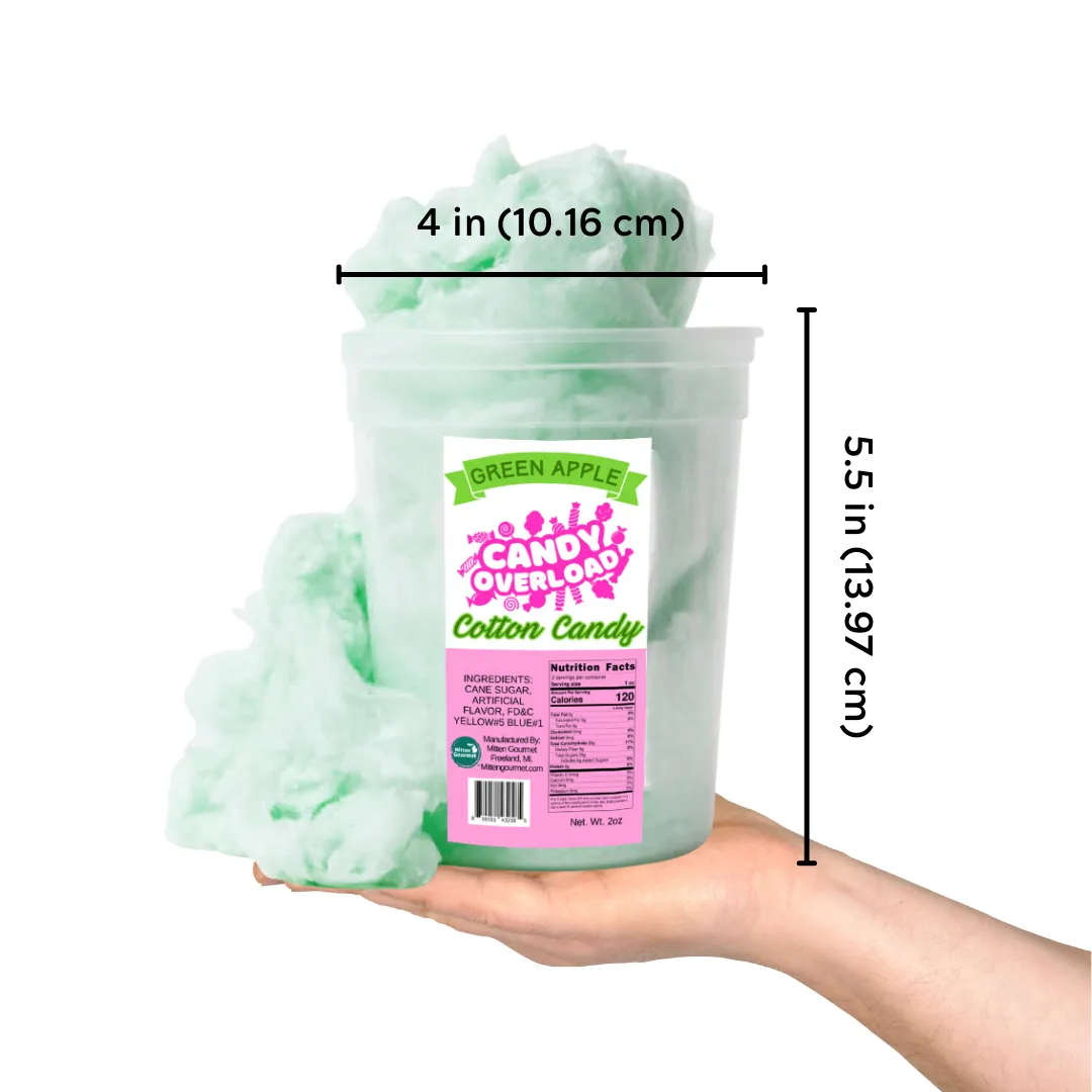 Candy Overload Green Apple Cotton Candy - Case of 10