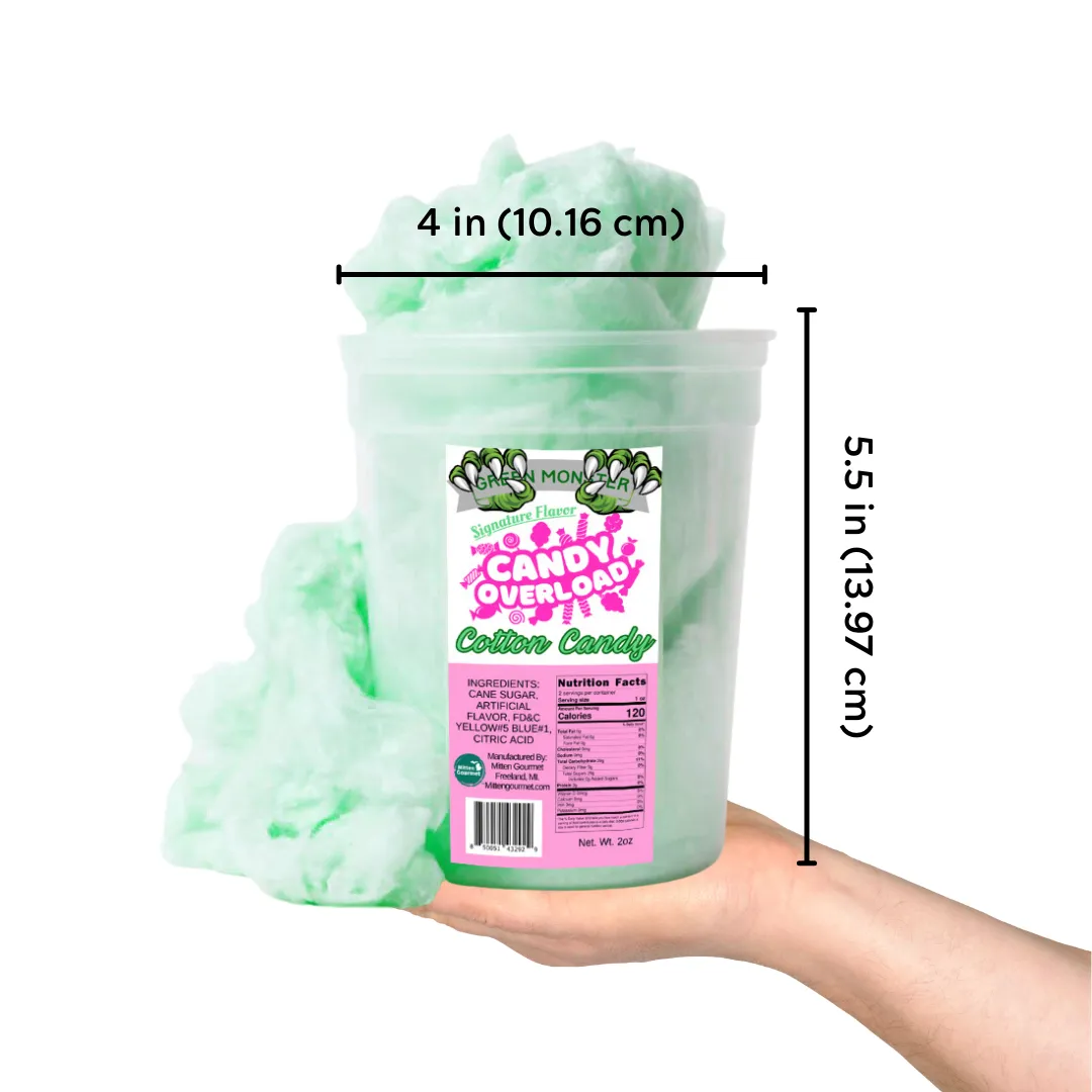 Candy Overload Green Monster Cotton Candy - Case of 10